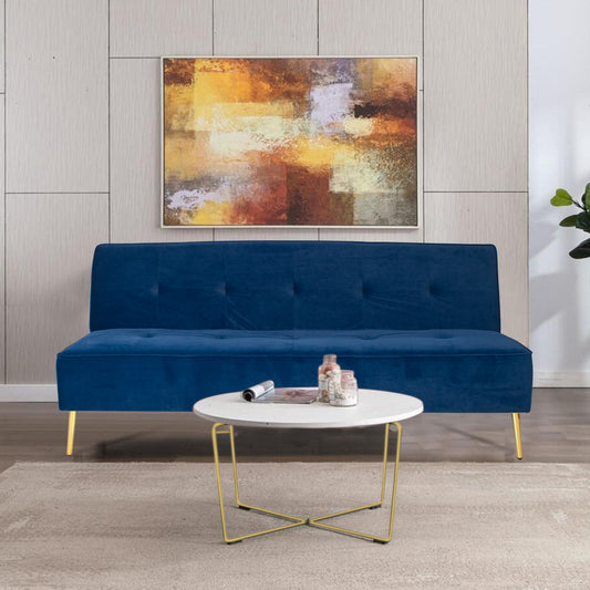 Zoey Sofa Bed in Blue Velvet Fabric