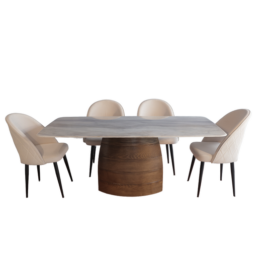 Texas 6 Seater Dining Table with Leo Chair