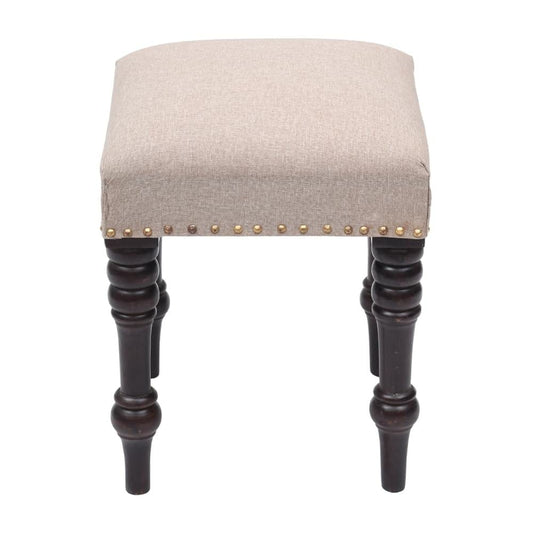Claudia Round Side Stool in Mahogany Legs