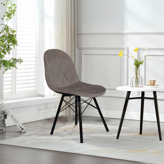 Glory Accent Chair In Grey Velvet Fabric