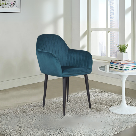 Harley Slipper Chair In Green Fabric