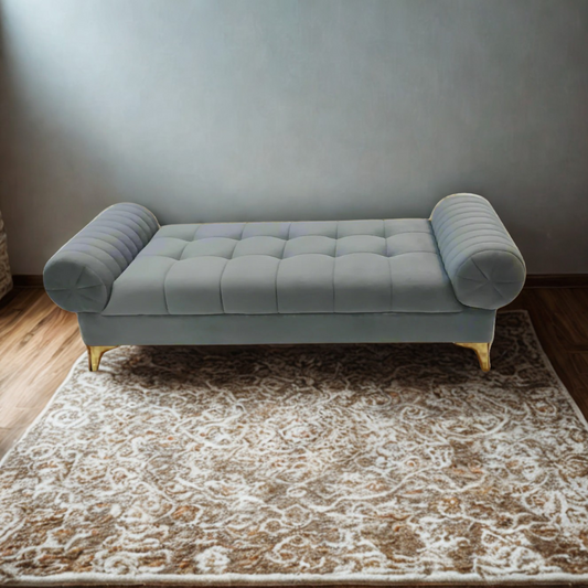 Liverpool Upholstered Bench in Velvet Fabric