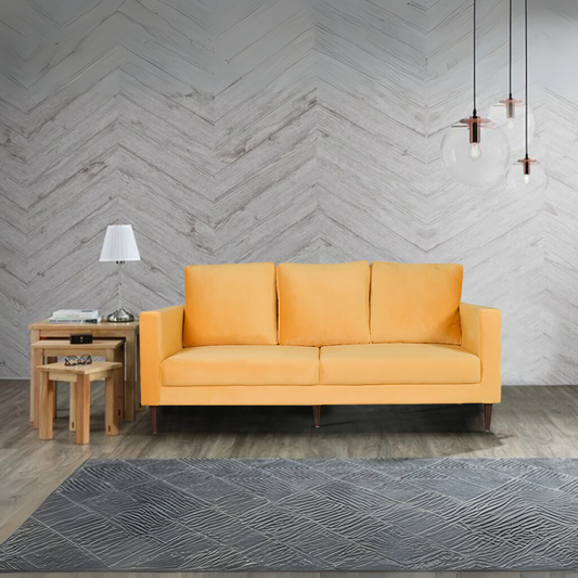 Bagato 3 Seater in Yellow Velvet
