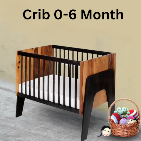 Bruto Crib-Cum-Study Table 2-in-1 Sheesham Wood