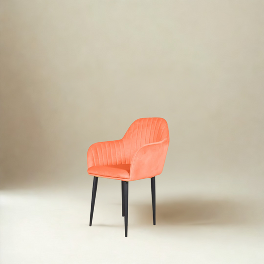 Harley Slipper Chair in Orange Fabric