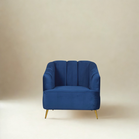 Nelio Lounge Chair In Velvet Fabric