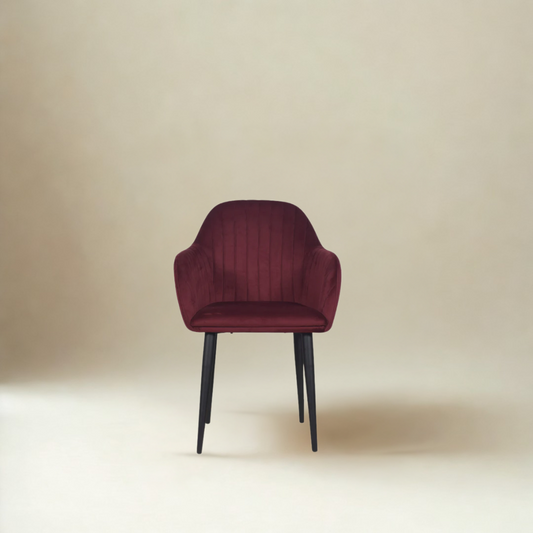 Harley Slipper Chair In Maroon Fabric
