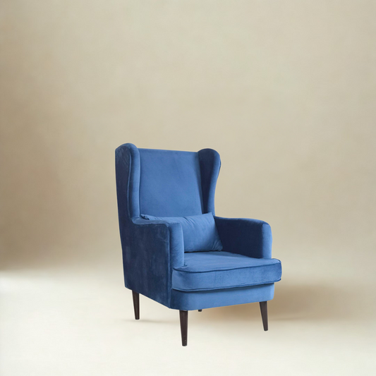 Genoa Wing Chair in Velvet Fabric