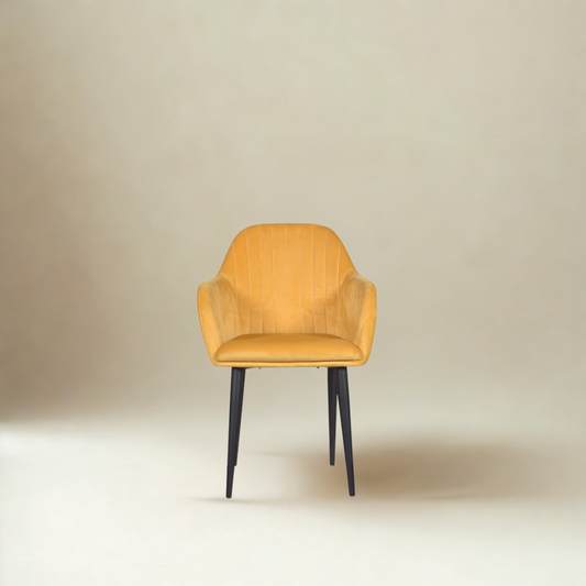 Harley Slipper Chair In Yellow Fabric