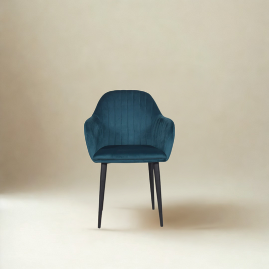 Harley Slipper Chair In Green Fabric