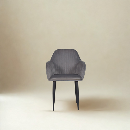 Harley Slipper Chair In Grey Fabric