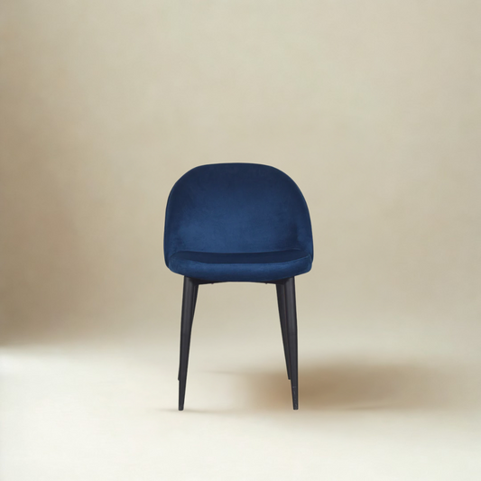 Noel Accent Chair In Premium Velvet Blue Fabric