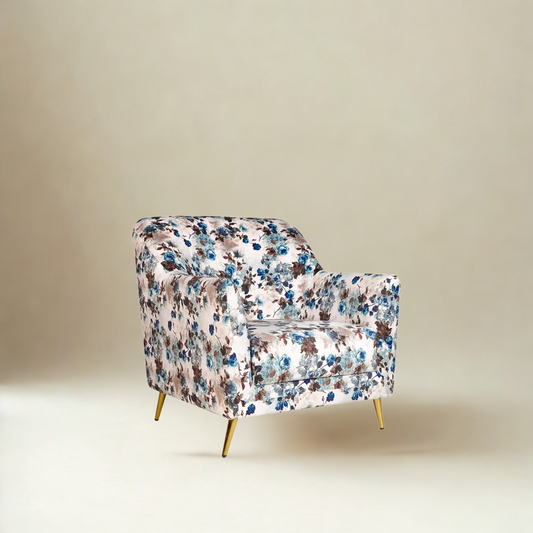 Adoree Lounge Chair in Premium Velvet Fabric