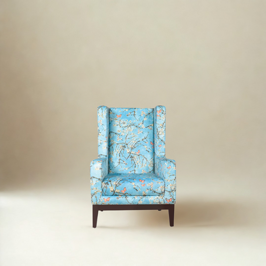 Ursula Lounge Chair in Floral Fabric