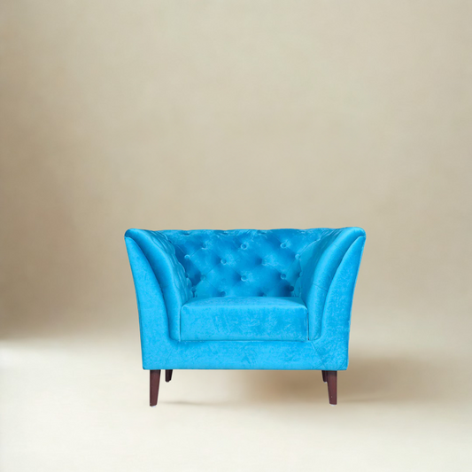 Watson 1 Seater Sofa In Sky Blue Premium Velvet Fabric