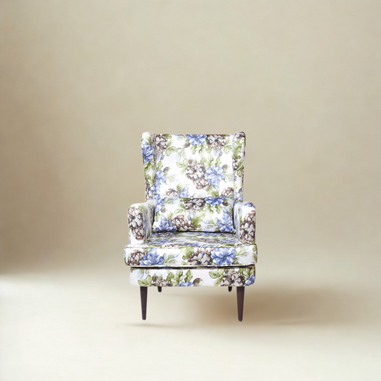 Genoa Wing Chair in Floral fabric