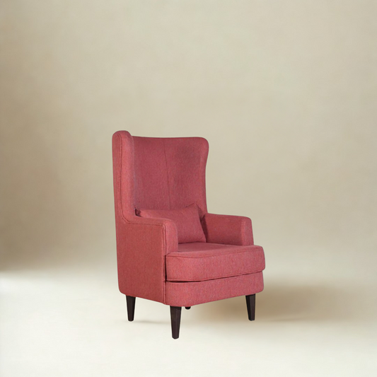 Titus Beauty High Back Wing Chair Jute Fabric