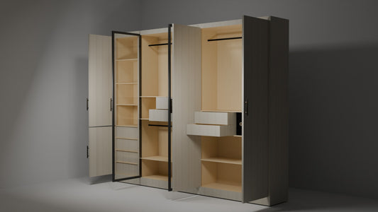 Mysterio Modular Wardrobe in HDHMR Board - Customizable
