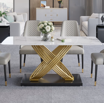 Brinstone 6 Seater Marble Dining Table GetMyCouch