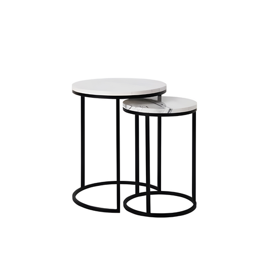 Brave Nested Side Table in Marble Top