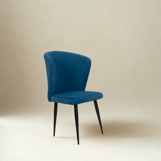 Carol Lounge Chair In Blue Velvet Fabric