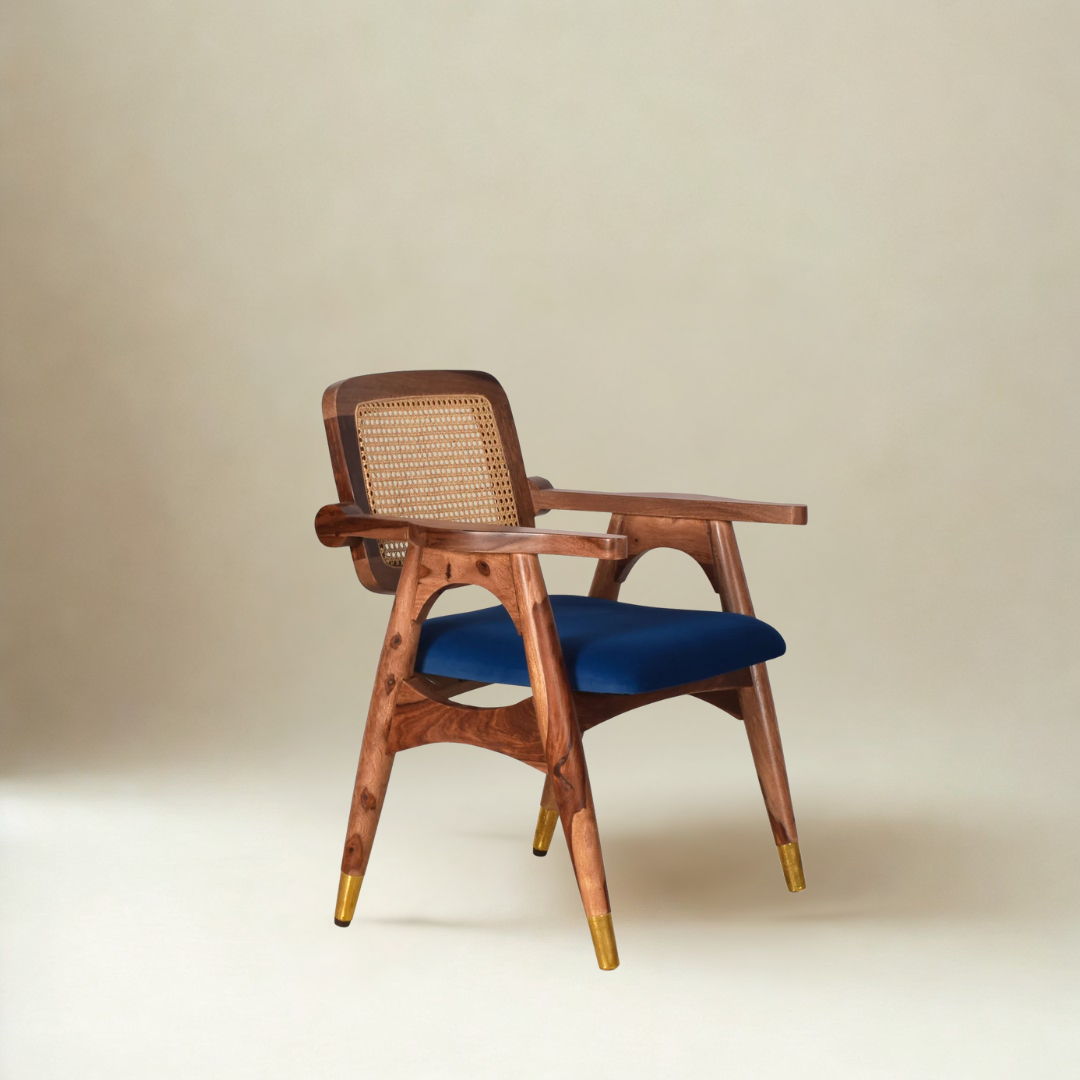 Buy Aliva Cane Chair Sheesham Wood Dining Arm Chair GetMyCouch