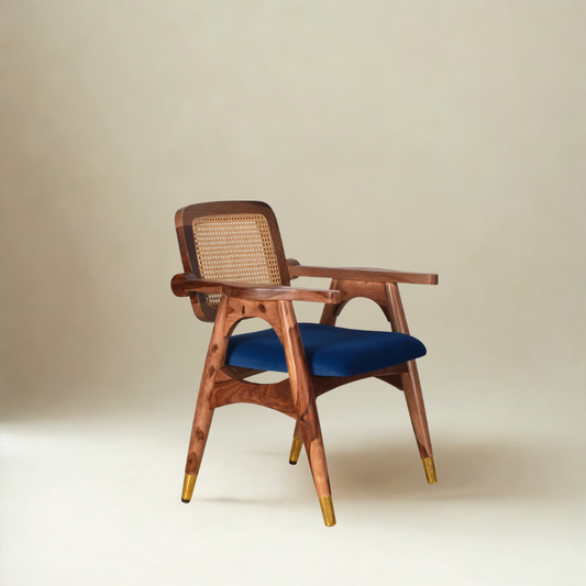 Aliva Cane Chair Sheesham Wood Dining Arm Chair