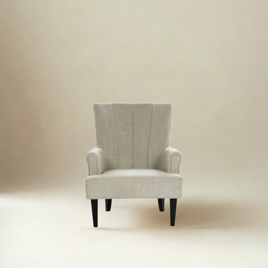 Baki High Back Wing Chair In Cotton Fabric