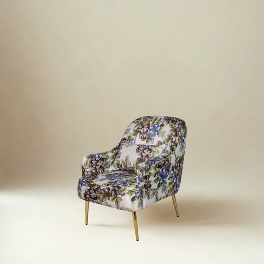 Aline Lounge Chair In Printed Fabric