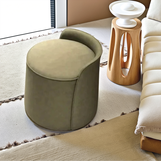 Sudan Ottoman in Velvet Fabric