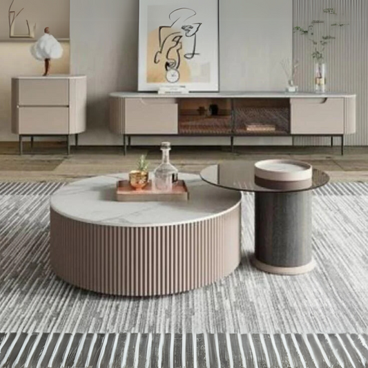 Otelia Marble Round Nested Coffee Table