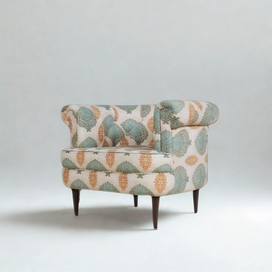 Bardot Lounge Chair In Floral Premium Suede
