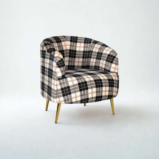 Guelfo Lounge Chair In Abstract Suede Fabric