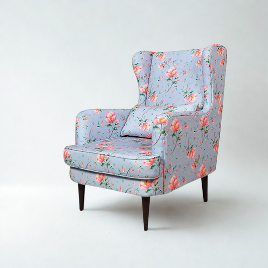 Genoa Wing Chair in Floral Cotton fabric
