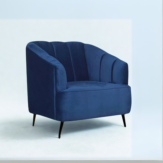 Nelio Lounge Chair In Velvet Fabric