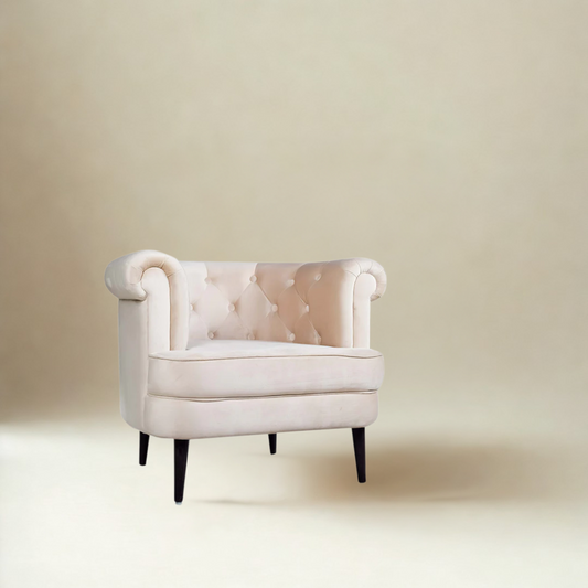 Bardot Lounge Chair In Velvet Fabric