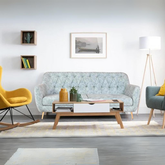 Lorenzo 3 Seater Sofa in Premium Green Suede fabric