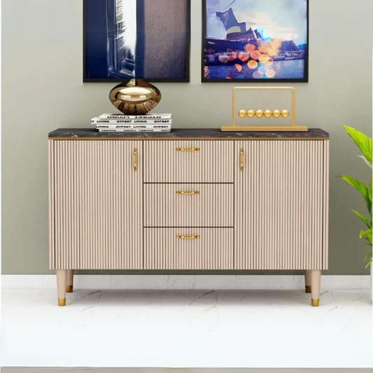 Scandinavian TV Console With Marbel Top