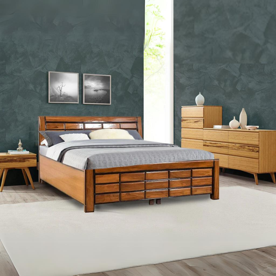 Cadbury Box Storage Double Bed In Teak Finish GetMyCouch