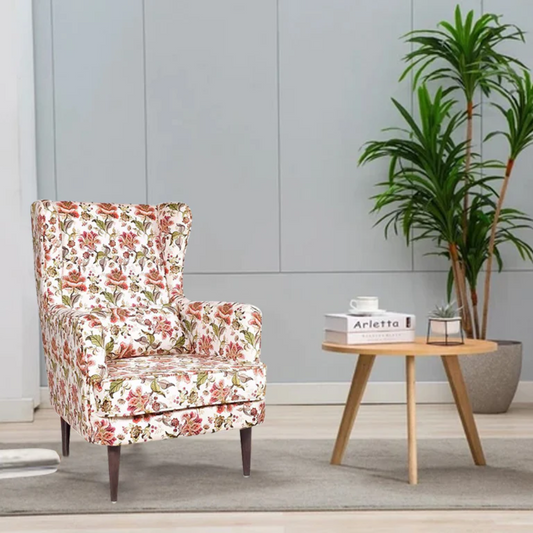 Genoa Wing Chair in Floral fabric