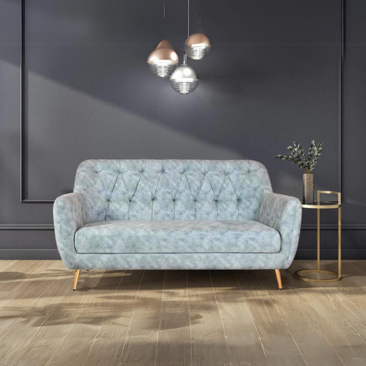 Lorenzo 2 Seater Sofa in Premium Green Suede fabric