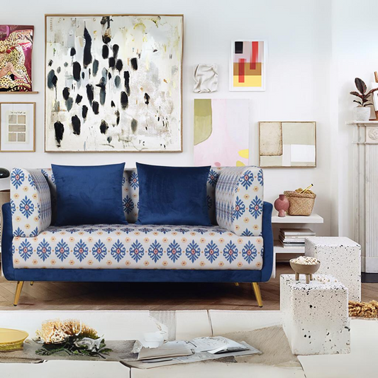 Dylon 2 Seater Love Seat in Velvet fabric