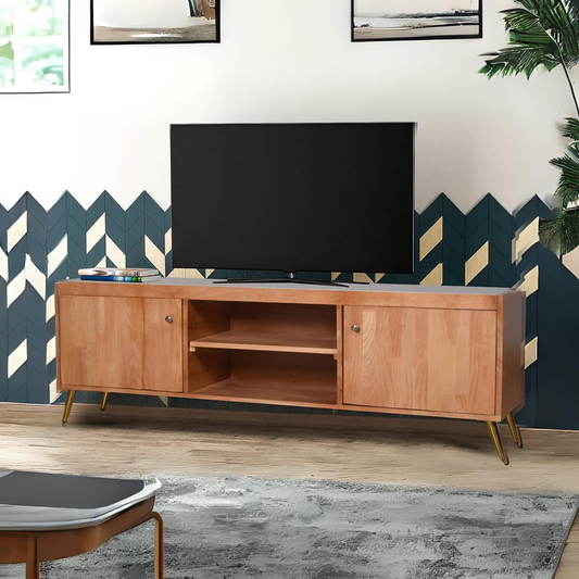 Alice Marble TV Console With Golden Legs