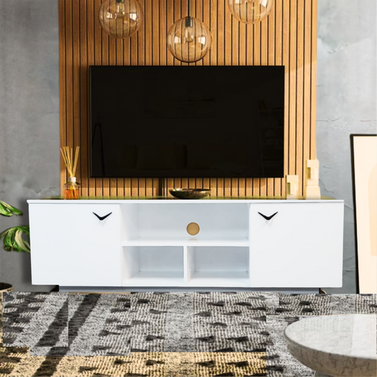 Jason TV Entertainment Unit in White Deco