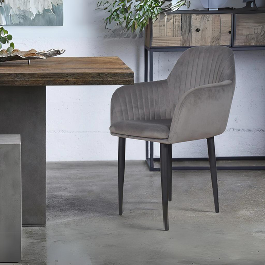 Harley Slipper Chair In Grey Fabric