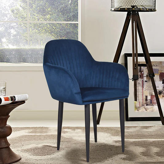 Harley Slipper Chair In Blue Fabric