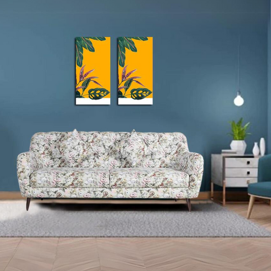 Lorenzo 3 Seater Sofa In Printed Suede Fabric