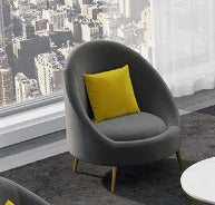 Aliva Lounge chair In Premium Velvet Fabric