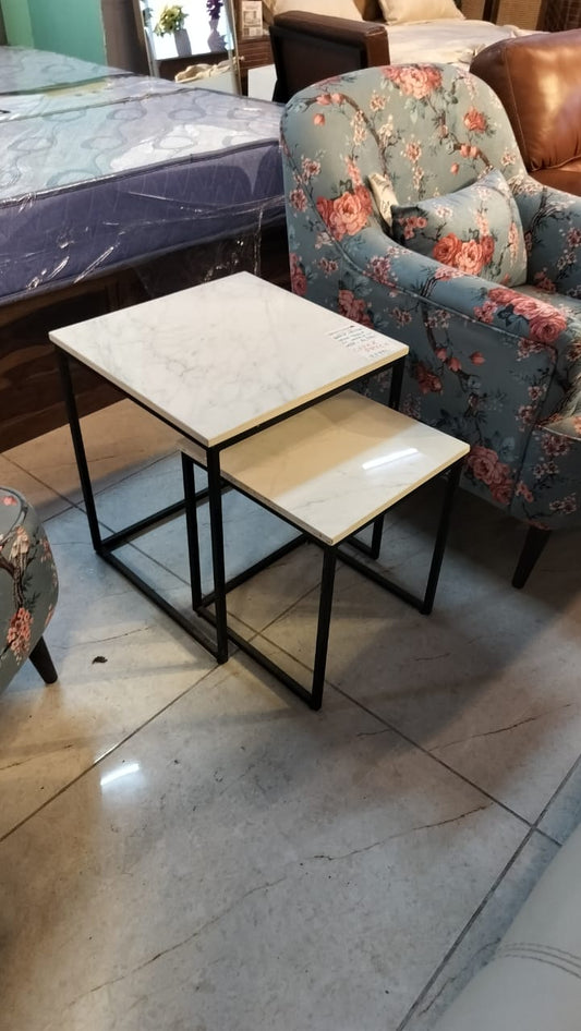 Brave Nested Side Table in Marble Top
