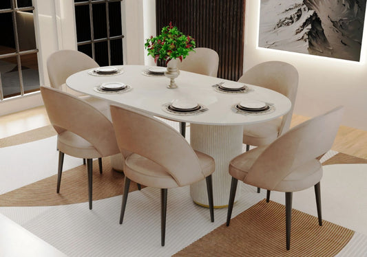 Angela Composite Marble Top 8 seater Dining Table